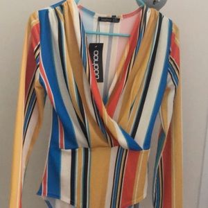 Bright colored fashion top from Boohoo